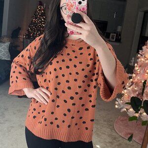 Orange Leopard Print Sweater